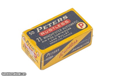 Peters Rustless .22 Winchester Automatic Rim Fire Cartridges