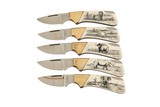 ABERCROMBIE & FITCH BIG 5 SERIES WALTER ALEXANDER SCRIMSHAW KNIVES - 1 of 1