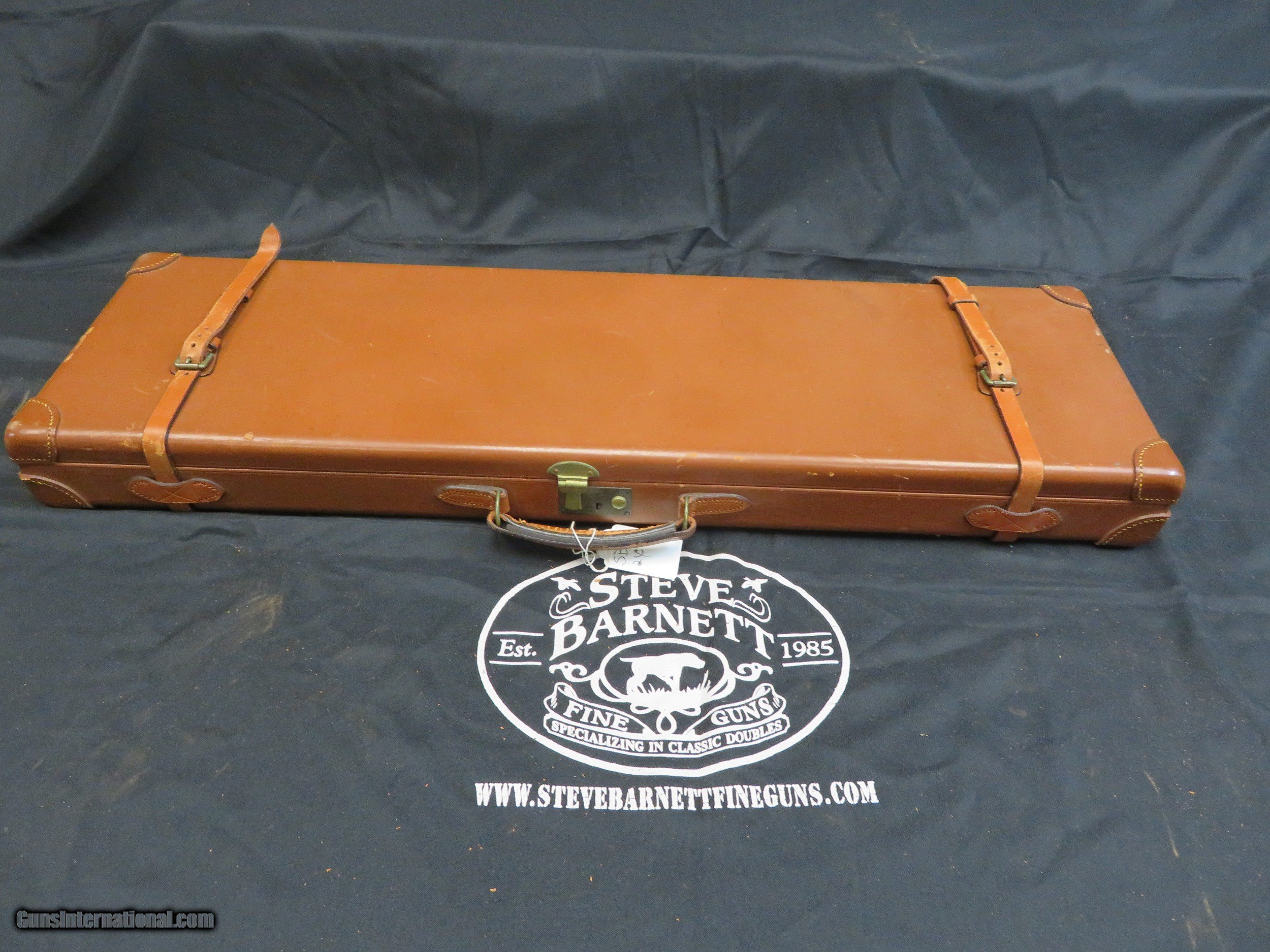 QUALITY VINTAGE ENGLISH LEATHER OVER UNDER SHOTGUN CASE FOR 2 BARRELS