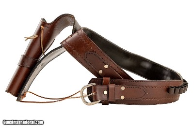AMERICAN SALES & MFG CO LAREDO TX SINGLE ACTION LEATHER HOLSTER & BELT