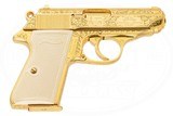 WALTHER PPK/S 9MM KURZ FACTORY ENGRAVED & GOLD PLATED