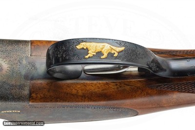 A. GALAZAN BEST PINLESS SIDELOCK EJECTOR 20 GAUGE PEDRETTI ENGRAVED - Image 11 of 17