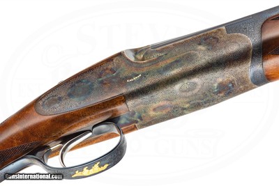 A. GALAZAN BEST PINLESS SIDELOCK EJECTOR 20 GAUGE PEDRETTI ENGRAVED - Image 7 of 17