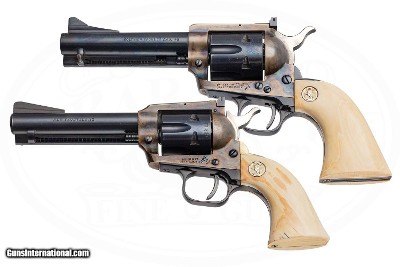COLT NEW FRONTIER 22 LR WITH 22 MAG CYLINDER AND 2ND GEN NEW FRONTIER 45 LONG COLT WITH 45 ACP CYLINDER - CASED SET - COLT IVORY GRIPS - Image 3 of 7