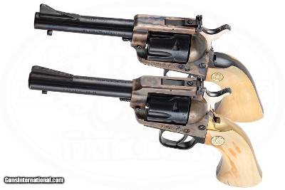 COLT NEW FRONTIER 22 LR WITH 22 MAG CYLINDER AND 2ND GEN NEW FRONTIER 45 LONG COLT WITH 45 ACP CYLINDER - CASED SET - COLT IVORY GRIPS - Image 5 of 7
