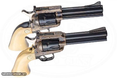 COLT NEW FRONTIER 22 LR WITH 22 MAG CYLINDER AND 2ND GEN NEW FRONTIER 45 LONG COLT WITH 45 ACP CYLINDER - CASED SET - COLT IVORY GRIPS - Image 4 of 7