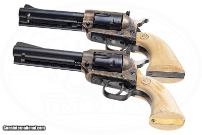COLT NEW FRONTIER 22 LR WITH 22 MAG CYLINDER AND 2ND GEN NEW FRONTIER 45 LONG COLT WITH 45 ACP CYLINDER - CASED SET - COLT IVORY GRIPS - Image 7 of 7