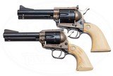 COLT NEW FRONTIER 22 LR WITH 22 MAG CYLINDER AND 2ND GEN NEW FRONTIER 45 LONG COLT WITH 45 ACP CYLINDER - CASED SET - COLT IVORY GRIPS - 3 of 7