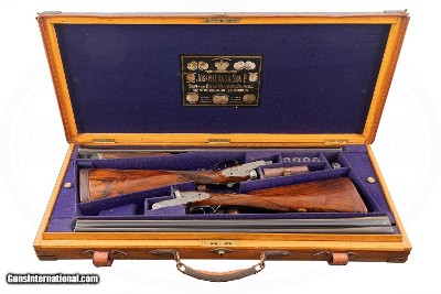 LANG & HUSSEY IMPERIAL SIDELOCK EJECTOR PAIR 12 GAUGE