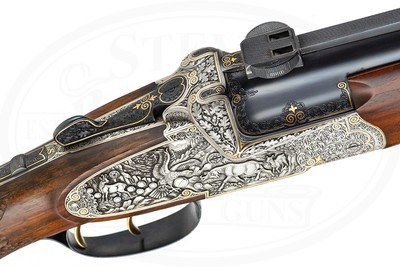 AUSTRIAN SIDELOCK O/U COMBINATION GUN 12GA / 7X65R - Image 5 of 16