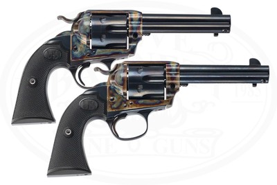 CONSECUTIVE PAIR U.S.F.A MFG. CO. BISLEY SINGLE ACTION ARMY 45 COLTS