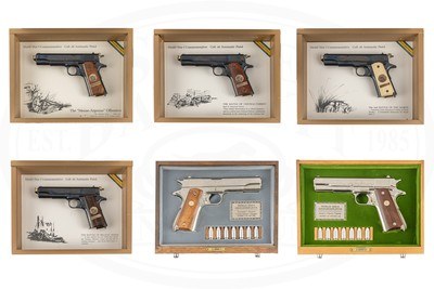 COLT WORLD WAR COMMEMORATIVE SIX GUN SET MODEL 1911 45 ACP - Image 1 of 13