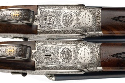 PAIR OF ARRIETA MODEL 803 SIDELOCK EJECTOR 12 GAUGES W/ 28 INCH BARRELS - CASED - Image 11 of 17