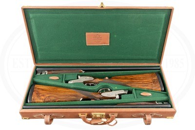 PAIR OF ARRIETA MODEL 803 SIDELOCK EJECTOR 12 GAUGES W/ 28 INCH BARRELS - CASED - Image 1 of 17