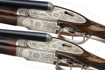 PAIR OF ARRIETA MODEL 803 SIDELOCK EJECTOR 12 GAUGES W/ 28 INCH BARRELS - CASED - Image 9 of 17