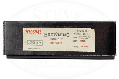 BROWNING DIANA GRADE SUPERPOSED LIGHTNING 20 GAUGE L. CAMPA ENGRAVED MADE 1974 - Image 17 of 17