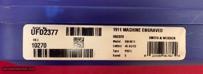 Smith & Wesson
model 1911 Engraved