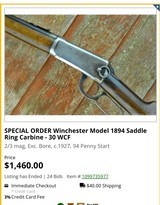 Winchester saddle ring carbine 30 - 8 of 8