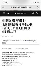 WWll Military stop watch.
Works perfect - 5 of 5