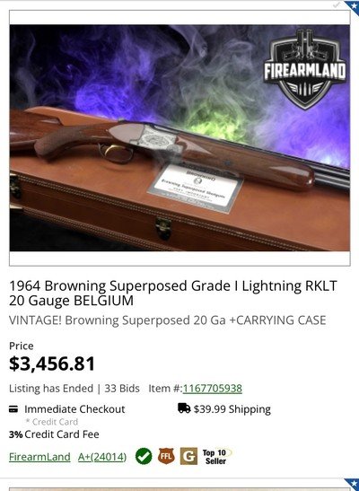 1965 Browning Superposed 20 in Case - Image 10 of 10