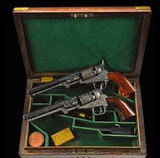Double Cased Set of Engraved 1849 Colt 6” Pocket Revolvers - 2 of 9