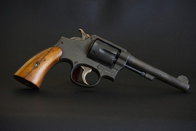 SMITH & WESSON VICTORY MODEL .38 S&W - WWII U.S. PROPERTY GHD FLAMING BOMB - Image 1 of 11