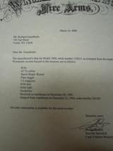 WINCHESTER MODEL 1886 EXTRA LWT RIFLE - CAL. .45-70 - Letter - 15 of 15