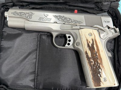 Tyler Gun Works MDF 19111 of 150NIB / UnfiredSpringfield Garrison .45 ACPStag GripsEngraved