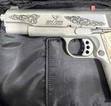 Tyler Gun Works MDF 1911 – 1 of 150 – NIB / Unfired – Springfield Garrison .45 ACP – Stag Grips – Engraved - Image 4 of 7