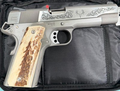 Tyler Gun Works MDF 1911 – 1 of 150 – NIB / Unfired – Springfield Garrison .45 ACP – Stag Grips – Engraved - Image 2 of 7