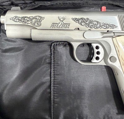 Tyler Gun Works MDF 1911 – 1 of 150 – NIB / Unfired – Springfield Garrison .45 ACP – Stag Grips – Engraved - Image 4 of 7
