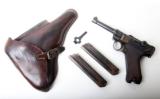 1916 DWM MILITARY GERMAN LUGER RIG W/ 2 MATCHING # MAGAZINES - 1 of 12