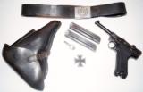 41 BYF BLACK WIDOW GERMAN LUGER RIG / WITH 2 MATCHING # MAGAZINES - 1 of 11