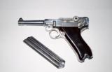 1938 S/42 NAZI GERMAN LUGER, NICKEL FINISH - 1 of 8