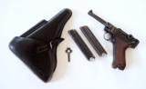 1937 S/42 NAZI GERMAN LUGER RIG W/ 1 MATCHING # MAGAZINE - 1 of 9