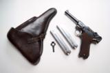 G DATE (1935) NAZI GERMAN LUGER RIG / MINT / W/ 2 MATCHING # MAGAZINES - 1 of 10