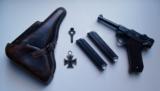 1938 S/42 NAZI GERMAN LUGER RIG W/ 2 MATCHING # MAGAZINE - 1 of 12