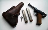 1918 ERFURT MILITARY GERMAN LUGER RIG W/ 2 MATCHING # MAGAZINES - 1 of 11