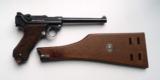 1920 DWM NAVY COMMERCIAL GERMAN LUGER W/ WOODEN STOCK / MINT - 2 of 12