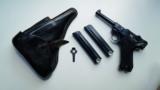 42 BYF NAZI BLACK WIDOW GERMAN LUGER RIG W/ 2 MATCHING # MAGAZINES - 1 of 11