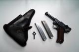 K DATE (1934 MAUSER) FIRST VARIATION NAZI GERMAN LUGER RIG W/ 2 MATCHING # MAGAZINES - 1 of 10
