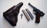 SIMSON / SUHL GERMAN LUGER RIG W/ 2 MATCHING NUMBERED MAGAZINES - 1 of 12