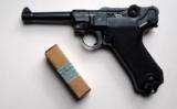 42 BYF NAZI BLACK WIDOW GERMAN LUGER W/ ORIGINAL NAZI AMMO - 1 of 9