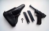 1941 CODE 42 NAZI GERMAN LUGER RIG W/ 2 MATCHING # MAGAZINES - 1 of 12