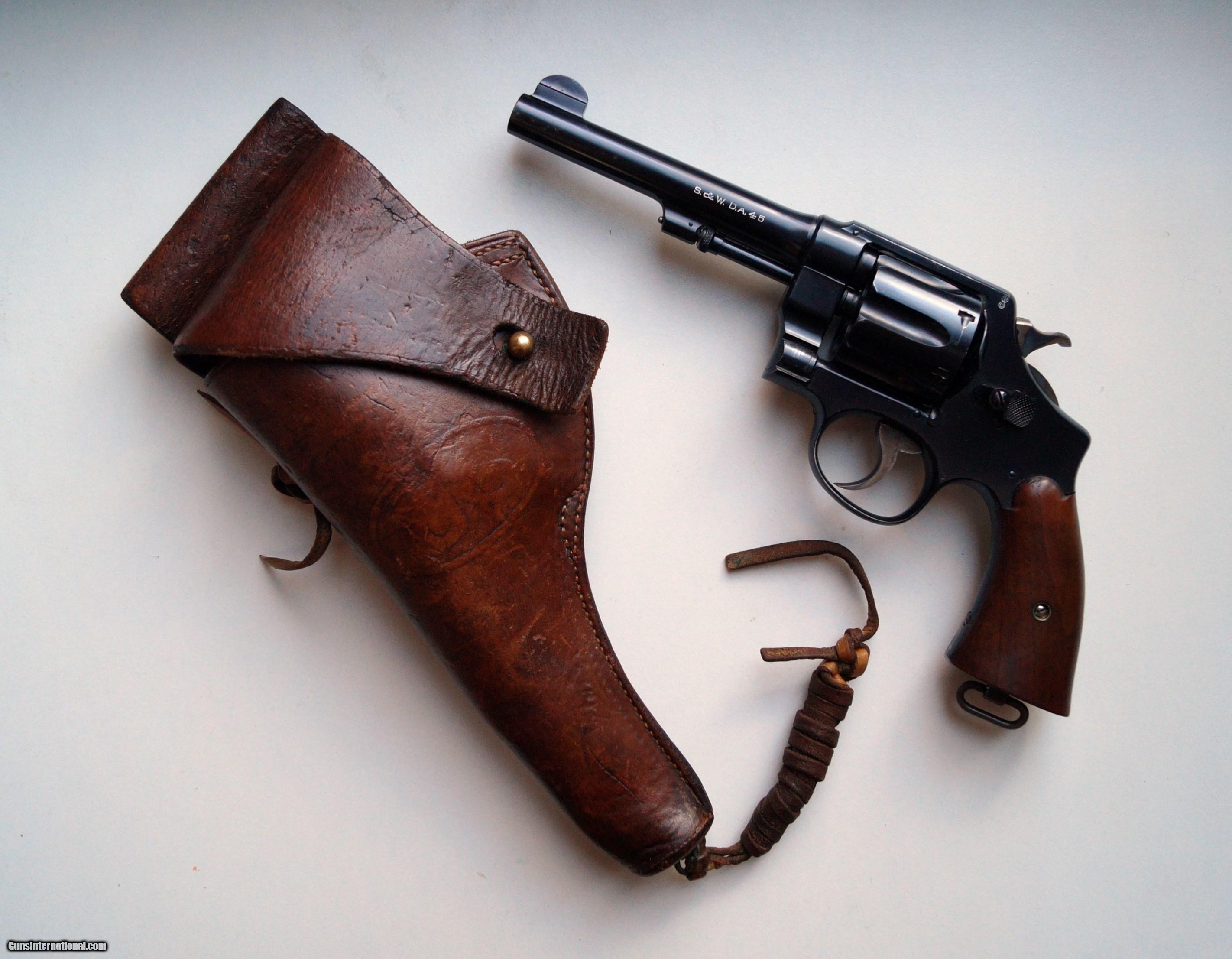 Smith And Wesson Model 1917 Us Army Revolver 45 Cal With Original Holster 5477