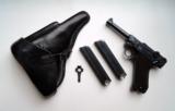 1938 S/42 NAZI GERMAN LUGER RIG W/ 2 MATCHING # MAGAZINE - 1 of 10