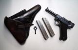 G DATE (1935) NAZI GERMAN LUGER RIG
WITH 2 MATCHING # MAGAZINES - 1 of 11