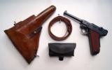 1929 SWISS BERN MILITARY LUGER RIG -WITH RED GRIP - 1 of 11