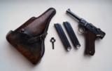 1937 S/42 NAZI GERMAN LUGER RIG W/ 2 MATCHING # MAGAZINE - 1 of 10
