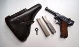 G DATE (1935) NAZI GERMAN LUGER RIGWITH 2 MATCHING # MAGAZINES - 1 of 10